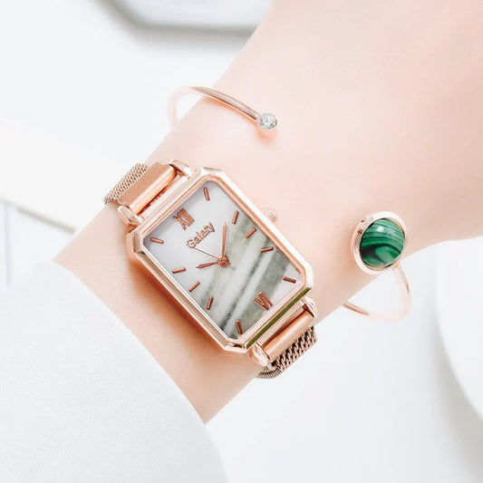 Reloj Suizo Lujoso Gaiety™ + Brazalete de Esmeralda